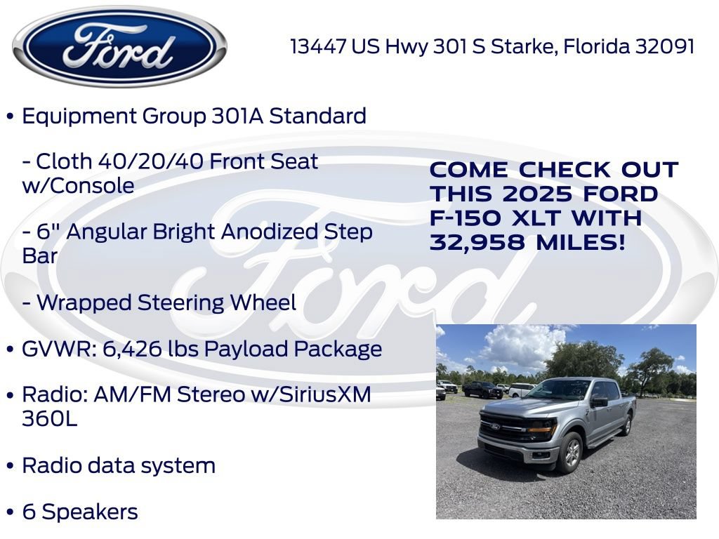 Certified 2025 Ford F150 XLT w/ Equipment Group 301A Standard RWD image 19