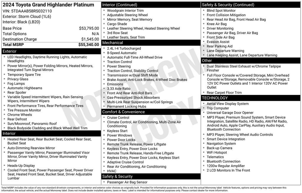 Used 2024 Toyota Grand Highlander AWD image 34