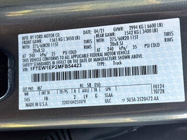 Certified 2021 Ford F150 XLT w/ Equipment Group 302A High AWD/4WD image 24
