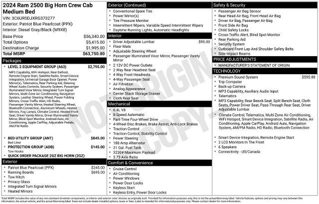 Used 2024 RAM 2500 Big Horn w/ Level 2 Equipment Group AWD/4WD image 6