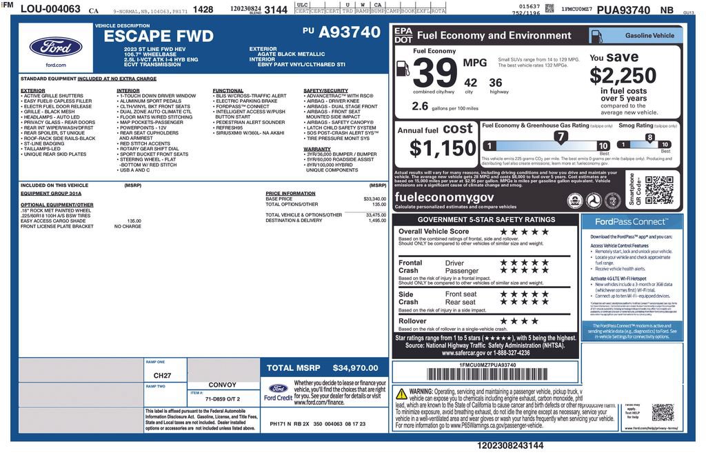 Certified 2023 Ford Escape ST-Line w/ Equipment Group 301A FWD image 3