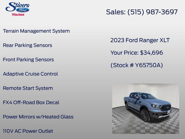 Certified 2023 Ford Ranger XLT w/ Equipment Group 302A High AWD/4WD image 34