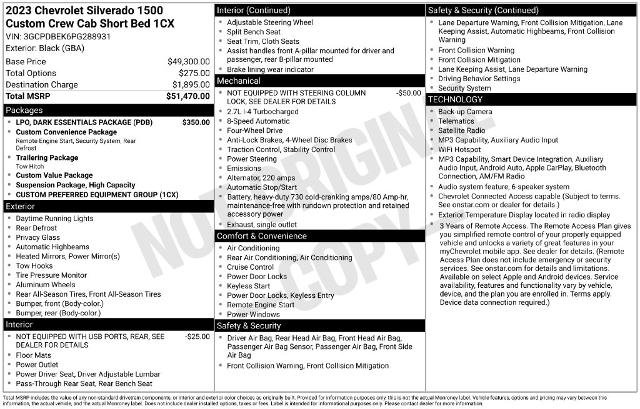 Used 2023 Chevrolet Silverado 1500 Custom w/ LPO, Dark Essentials Package AWD/4WD image 13