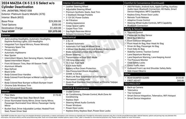 Used 2024 MAZDA CX-5 AWD 2.5 S w/ Select Package image 6