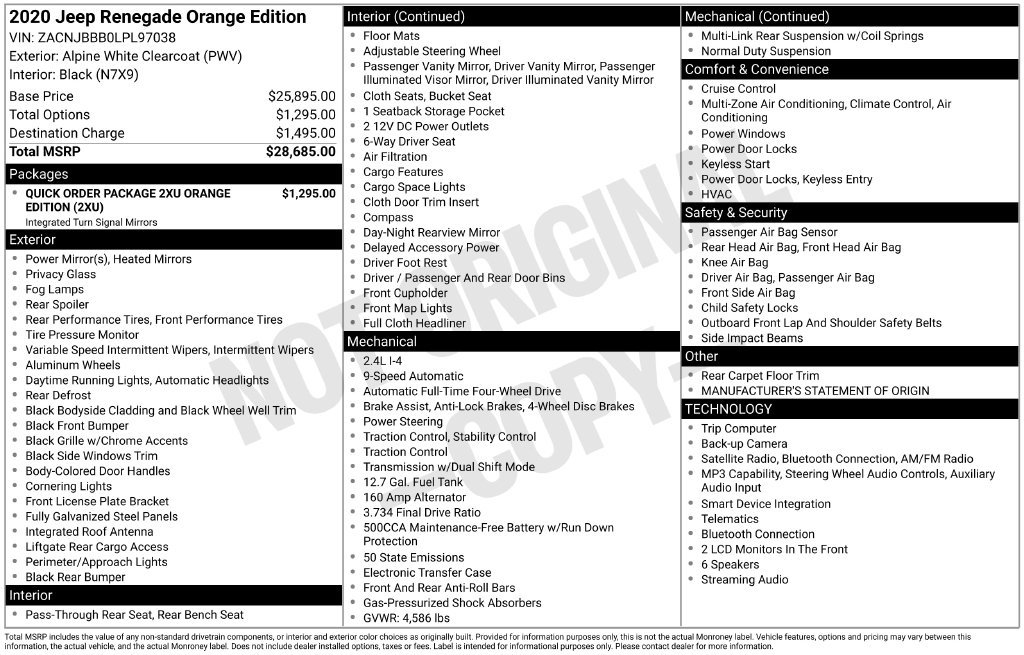 Used 2020 Jeep Renegade Latitude AWD/4WD image 13