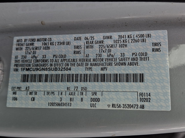Certified 2025 Ford Escape Active AWD/4WD image 27