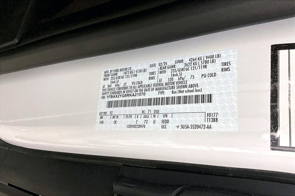Certified 2024 Ford Transit 350 XLT RWD image 26