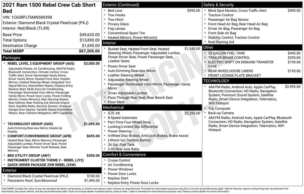Used 2021 RAM 1500 Rebel w/ Rebel Level 2 Equipment Group AWD/4WD image 29