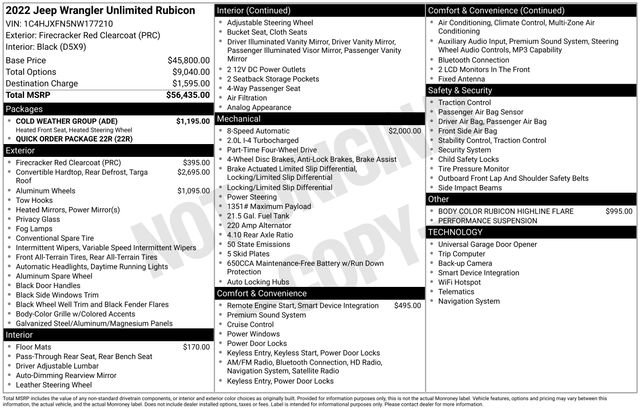 Used 2022 Jeep Wrangler Unlimited Rubicon w/ Cold Weather Group image 37