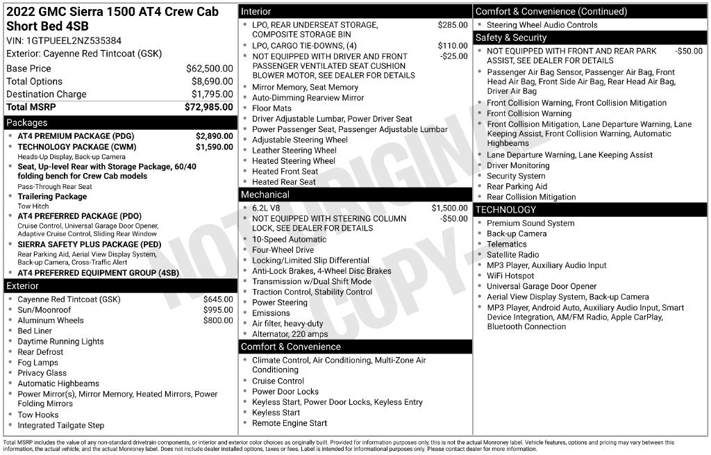 Used 2022 GMC Sierra 1500 AT4 w/ AT4 Premium Package AWD/4WD image 21