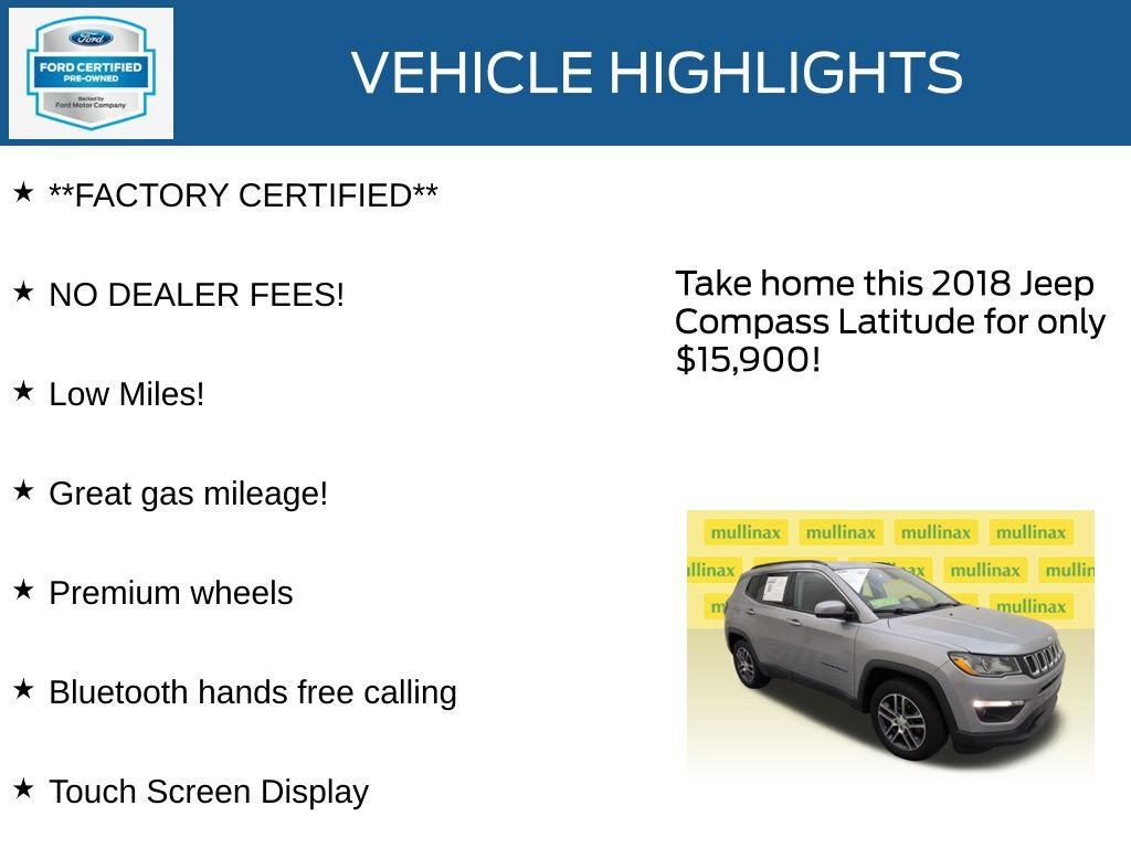 Used 2018 Jeep Compass Latitude w/ Popular Equipment Group FWD image 12