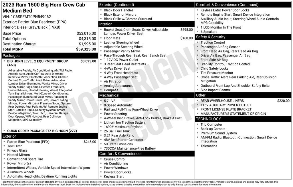 Used 2023 RAM 1500 Big Horn AWD/4WD image 5