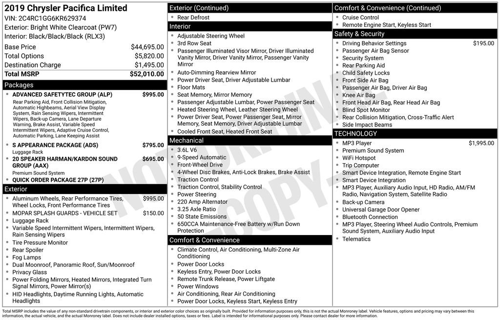 Used 2019 Chrysler Pacifica Limited w/ Advanced Safetytec Group FWD video 2