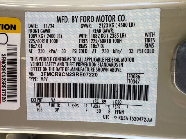 Certified 2025 Ford Bronco Sport Outer Banks w/ Outer Banks Tech Package+ AWD/4WD image 28