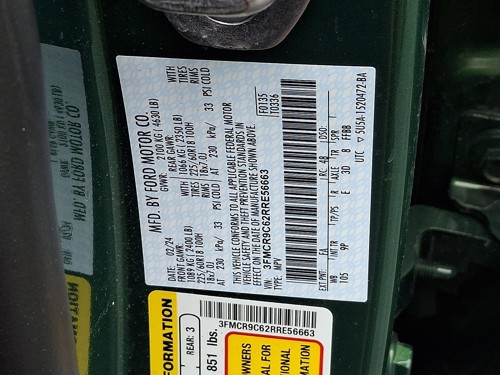 Certified 2024 Ford Bronco Sport Outer Banks AWD/4WD image 27