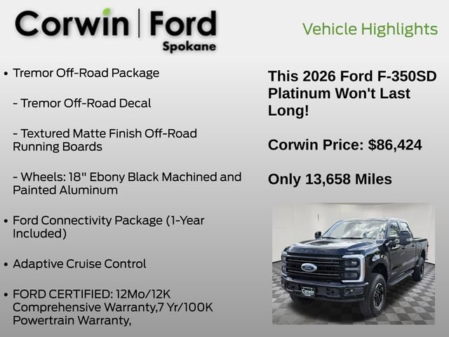 Certified 2026 Ford F350 Platinum w/ Tremor Off-Road Package AWD/4WD image 7