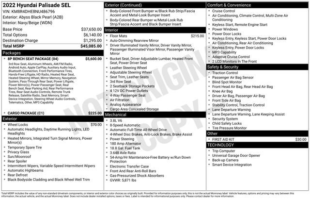 Used 2022 Hyundai Palisade SEL w/ 8P Bench Seat Package image 4