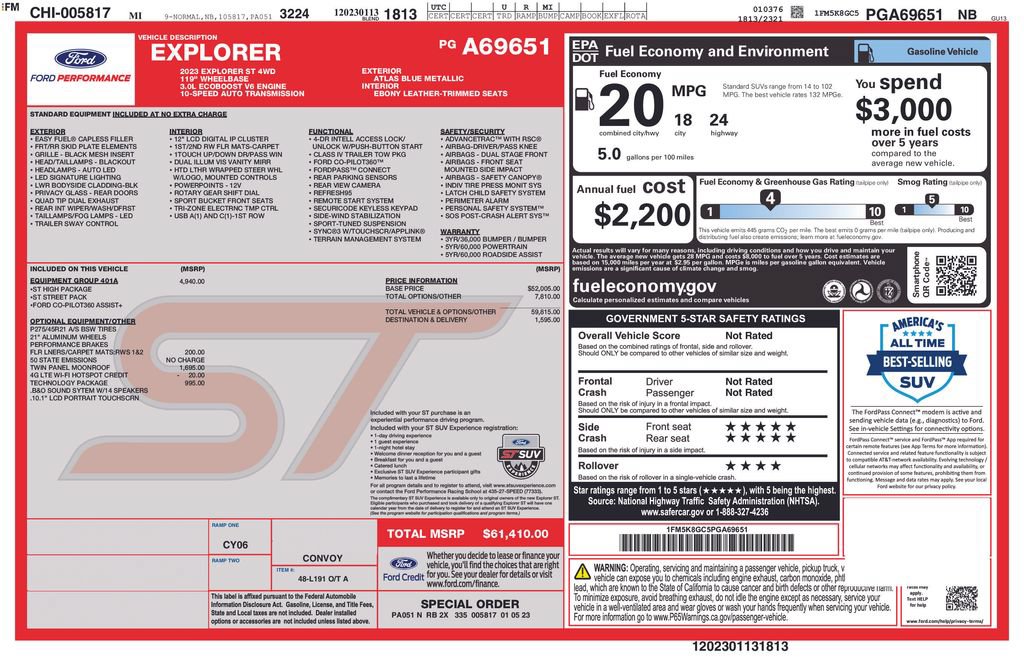 Certified 2023 Ford Explorer ST w/ Equipment Group 401A AWD/4WD image 30