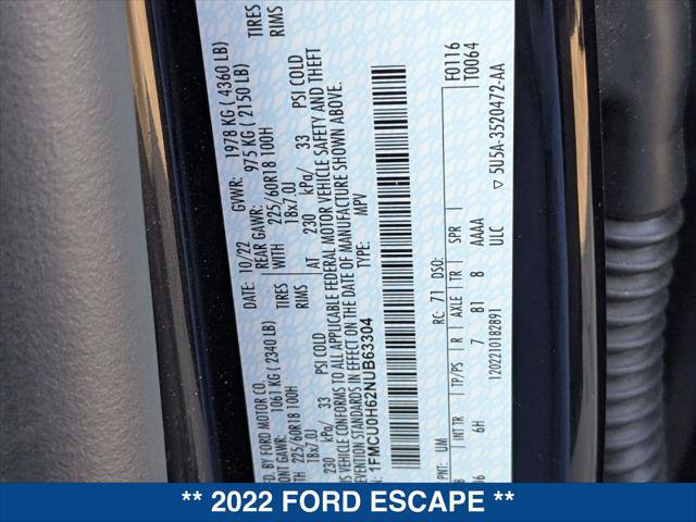 Certified 2022 Ford Escape SEL w/ Technology Package image 25