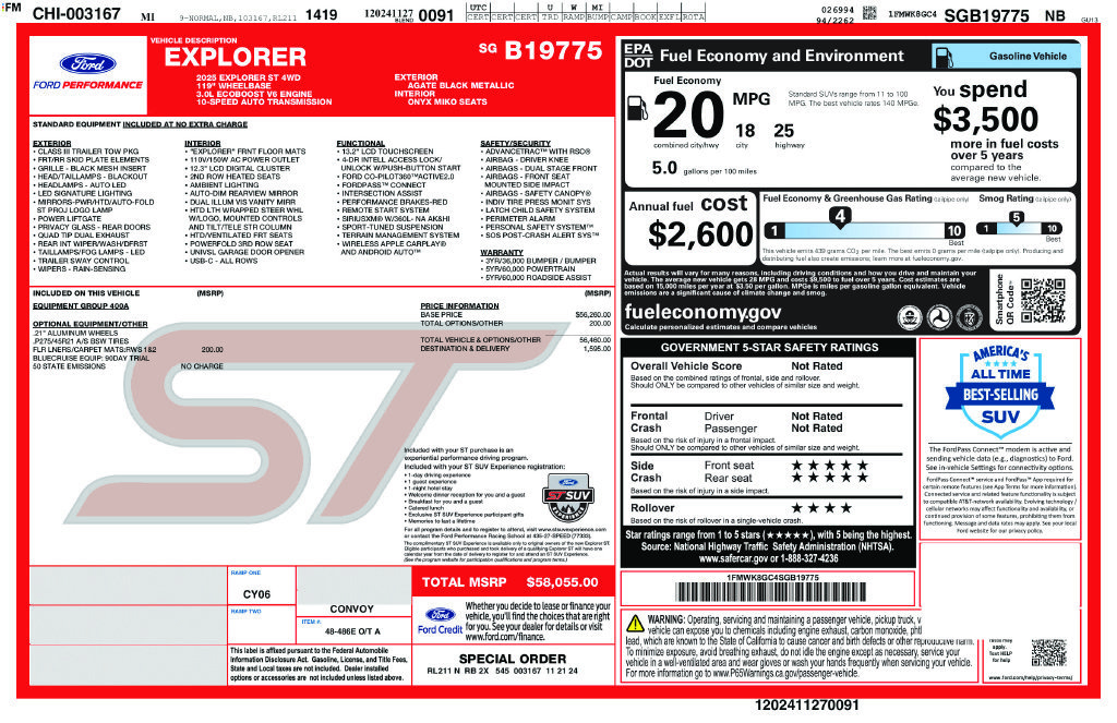 Certified 2025 Ford Explorer ST AWD/4WD image 39