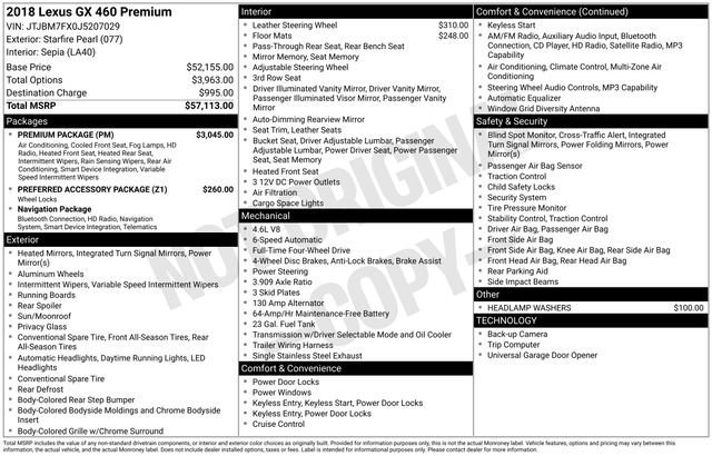 Used 2018 Lexus GX 460 Premium w/ Premium Package AWD/4WD image 37
