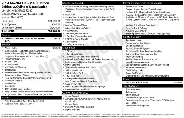 Used 2024 MAZDA CX-5 Carbon Edition image 39