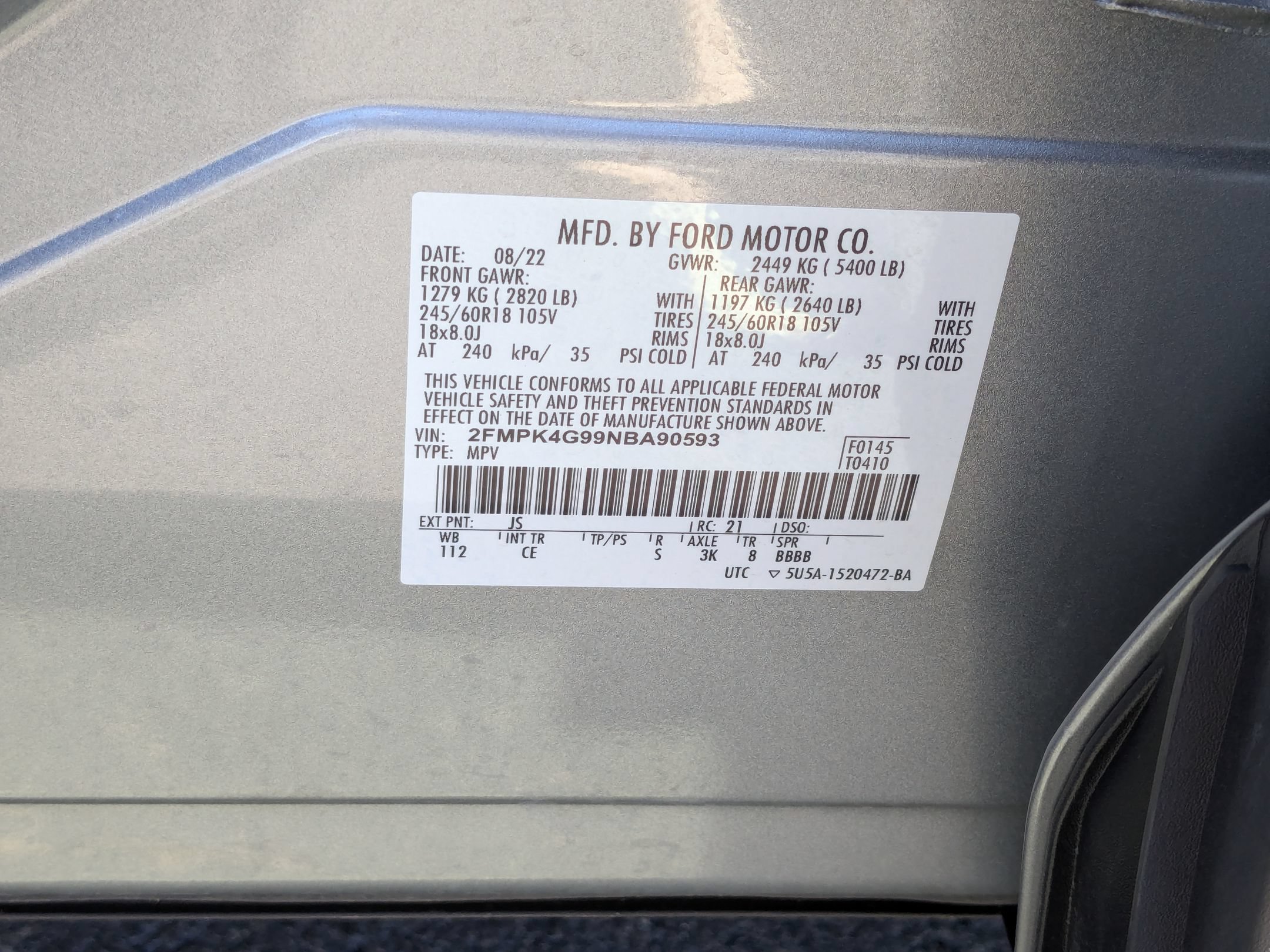 Certified 2022 Ford Edge SE AWD/4WD image 35
