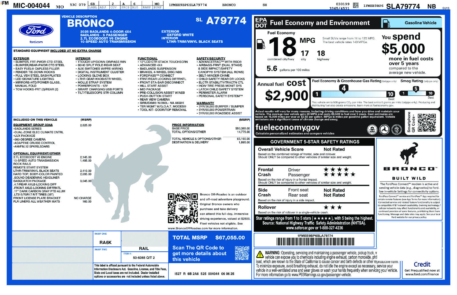 Certified 2025 Ford Bronco Badlands AWD/4WD image 21