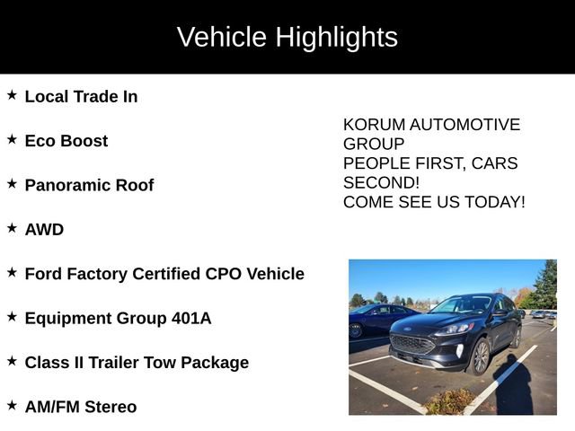 Certified 2022 Ford Escape Titanium w/ Class II Trailer Tow Package image 4