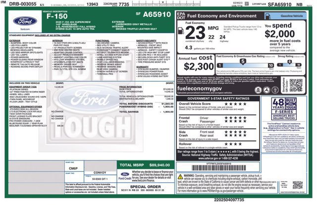 Certified 2025 Ford F150 Platinum w/ Equipment Group 703A Plus image 13