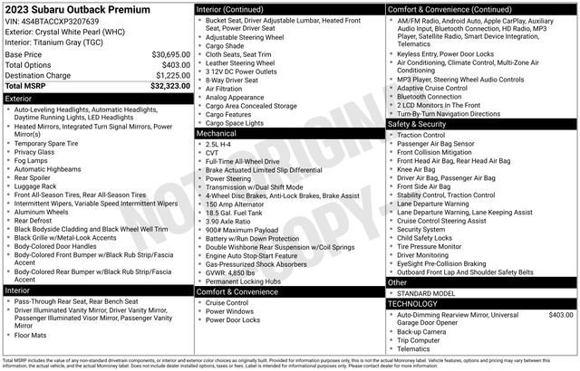 Used 2023 Subaru Outback Premium image 10