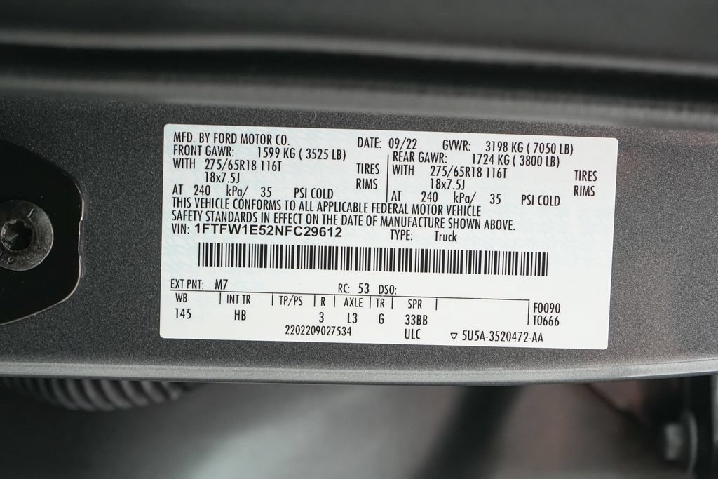 Certified 2022 Ford F150 Lariat w/ Equipment Group 502A High AWD/4WD image 25