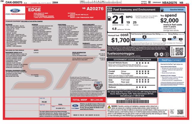 Certified 2022 Ford Edge ST w/ Equipment Group 401A AWD/4WD image 41