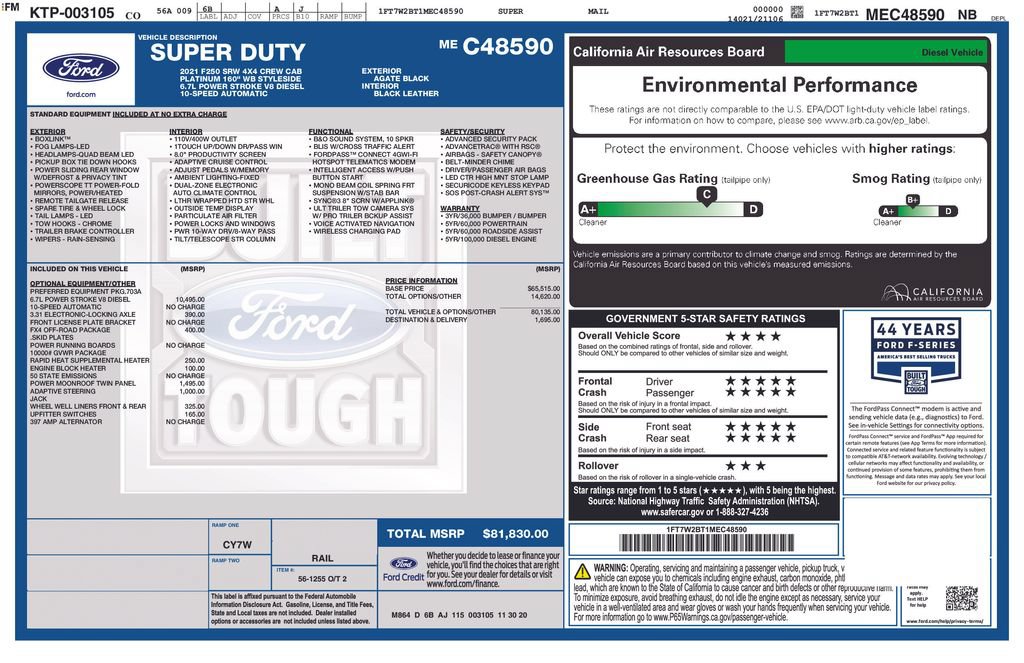 Certified 2021 Ford F250 Platinum w/ FX4 Off-Road Package AWD/4WD image 49