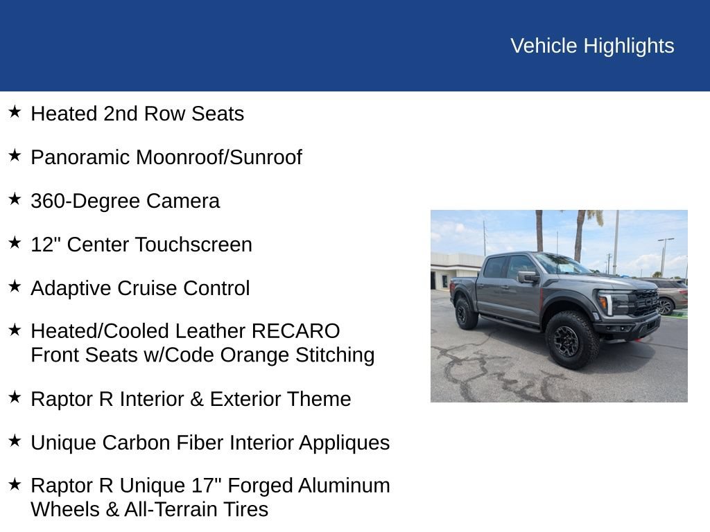 Certified 2024 Ford F150 Raptor w/ Equipment Group 803A Raptor R AWD/4WD image 37