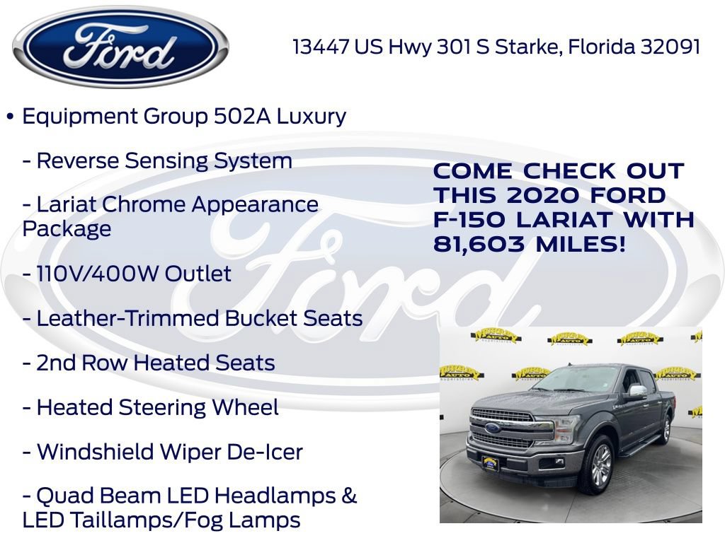 Certified 2020 Ford F150 Lariat w/ Equipment Group 502A Luxury RWD image 22
