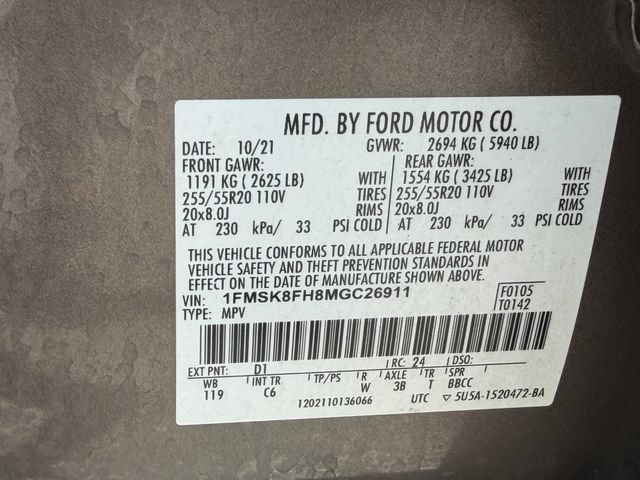 Certified 2021 Ford Explorer Limited w/ Equipment Group 301A AWD/4WD image 37