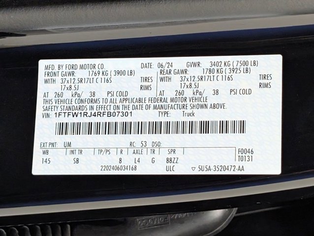 Certified 2024 Ford F150 Raptor w/ Equipment Group 803A Raptor R AWD/4WD image 32