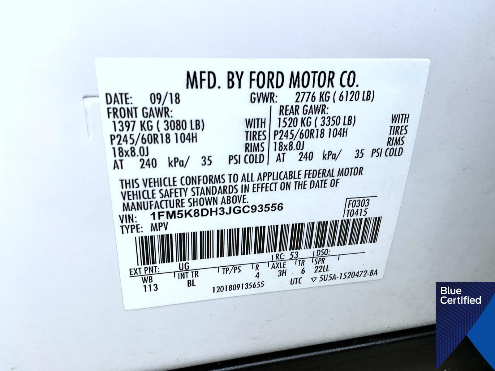 Certified 2018 Ford Explorer XLT w/ Equipment Group 202A AWD/4WD image 30