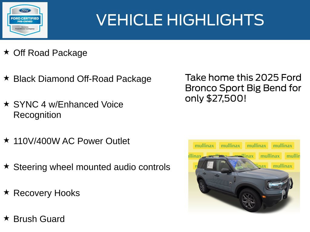 Certified 2025 Ford Bronco Sport Big Bend AWD/4WD image 22