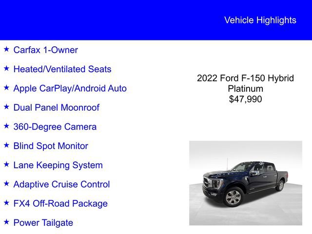 Certified 2022 Ford F150 Platinum w/ Equipment Group 701A High AWD/4WD image 3