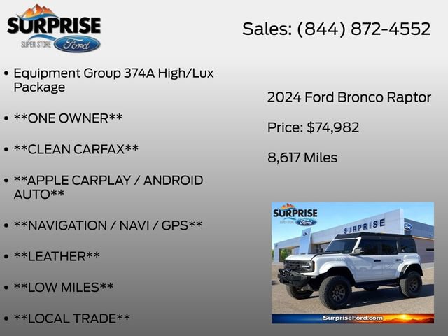 Certified 2024 Ford Bronco Raptor AWD/4WD image 7