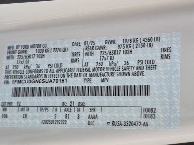 Certified 2025 Ford Escape Active w/ Tech Pack #1 FWD image 38