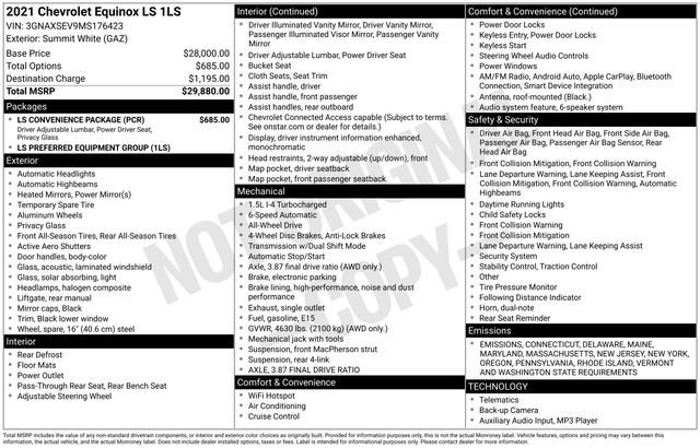 Used 2021 Chevrolet Equinox LS w/ LS Convenience Package image 39