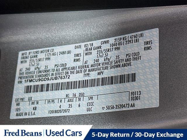 Certified 2018 Ford Escape SE image 35