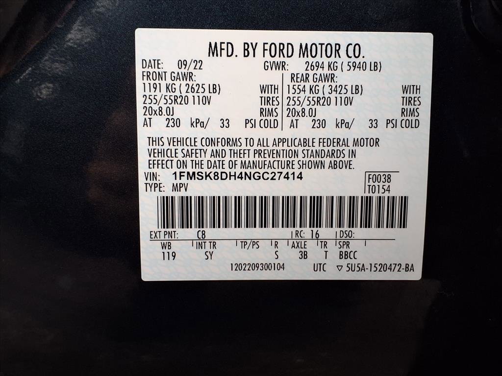 Certified 2022 Ford Explorer XLT w/ Equipment Group 202A image 31