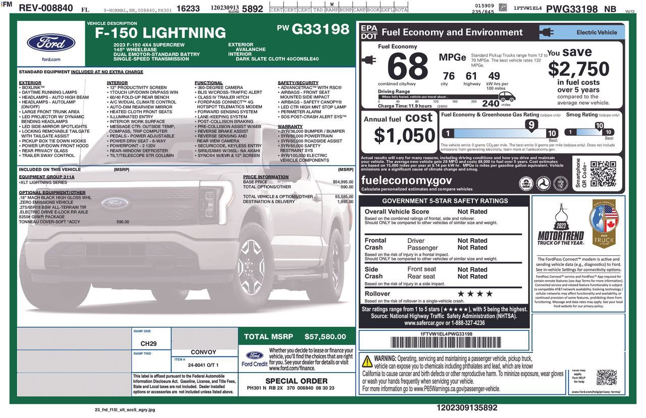 Certified 2023 Ford F150 Lightning XLT image 36