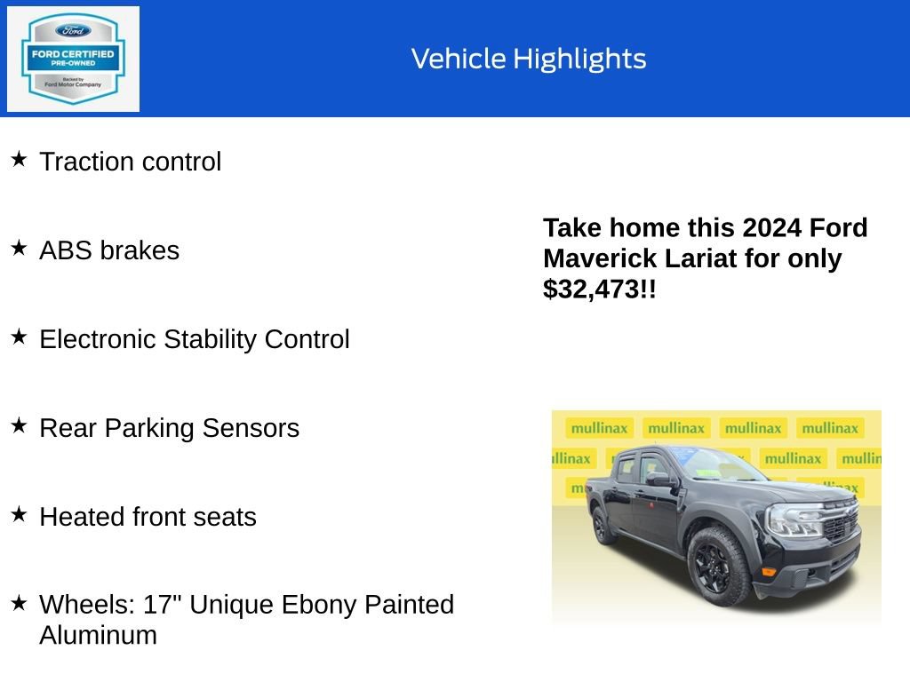 Certified 2024 Ford Maverick Lariat w/ FX4 Off-Road Package AWD/4WD image 19