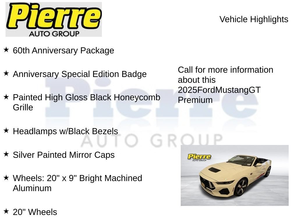 Certified 2025 Ford Mustang GT Premium w/ 60th Anniversary Package RWD image 14