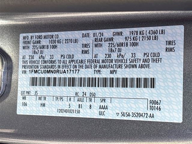 Certified 2024 Ford Escape ST-Line w/ Tech Pack #1 FWD image 33